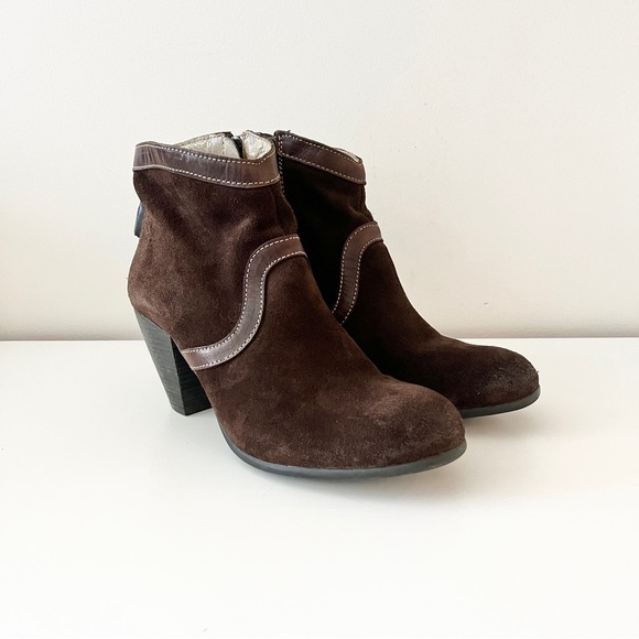 Fly London Brown Suede Heeled Ankle Booties – Western-Inspired Boho Chic, EU41 - Picture 6 of 16